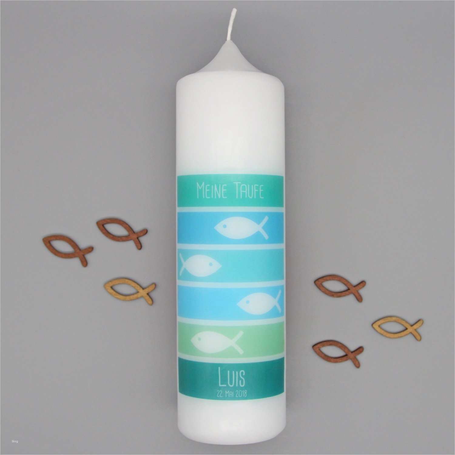 Taufkerze Fisch Vorlage Bewundernswert Taufkerze Fische Luis Kerzenonkel