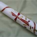 Taufkerze Motive Vorlagen Bewundernswert Kommunionkerze Taufkerze Kreuz Ranke Rot Gold