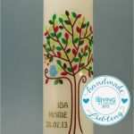 Taufkerze Motive Vorlagen Wunderbar Handverzierte Taufkerze Modell "lebensbaum Mit Vögelchen