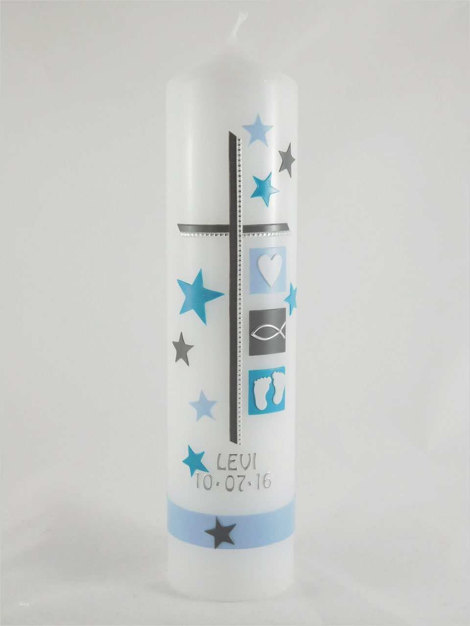 Taufkerzen Mädchen Vorlagen Erstaunlich Taufkerze Sterne Hellblau Türkis Kerzenliebe