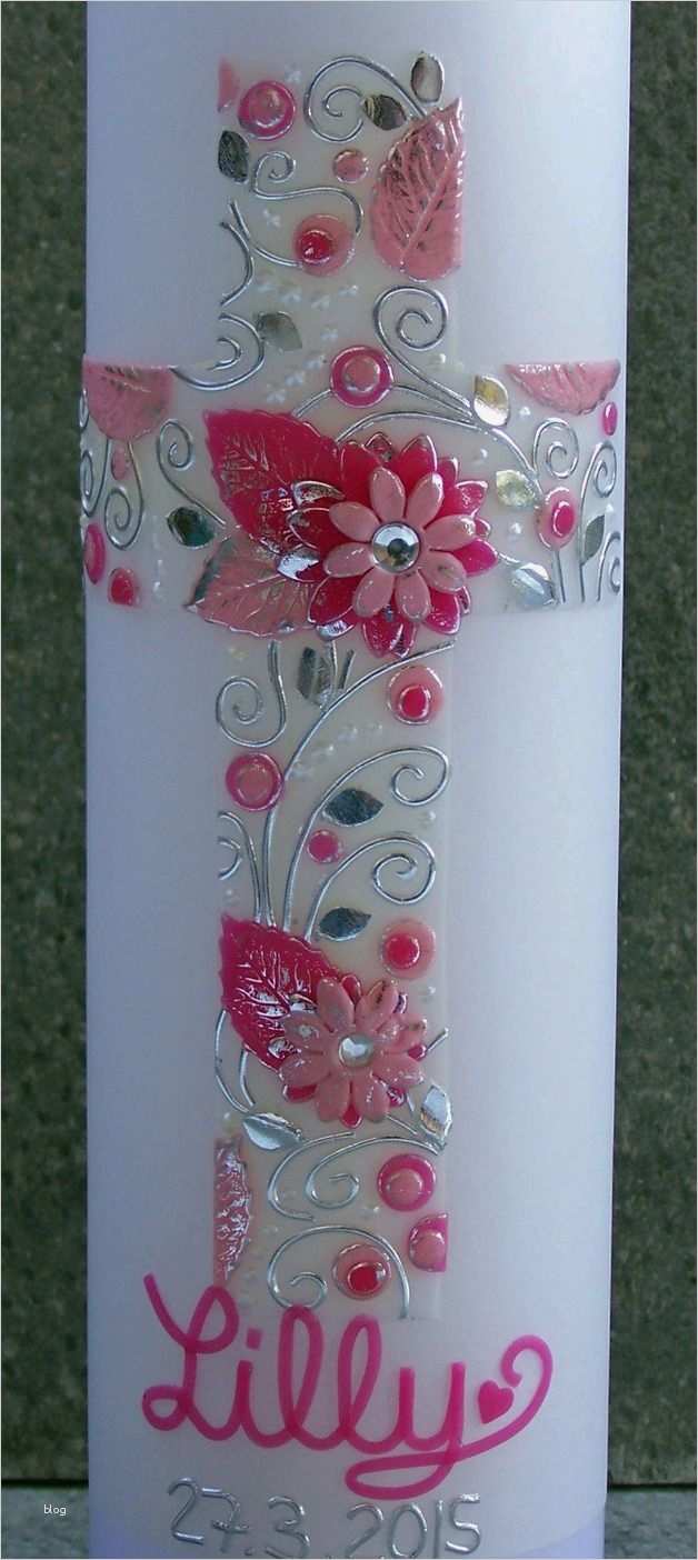 Taufkerzen Mädchen Vorlagen Inspiration Taufkerzen Taufkerze Blumen Kreuz Modell Lilly Ein
