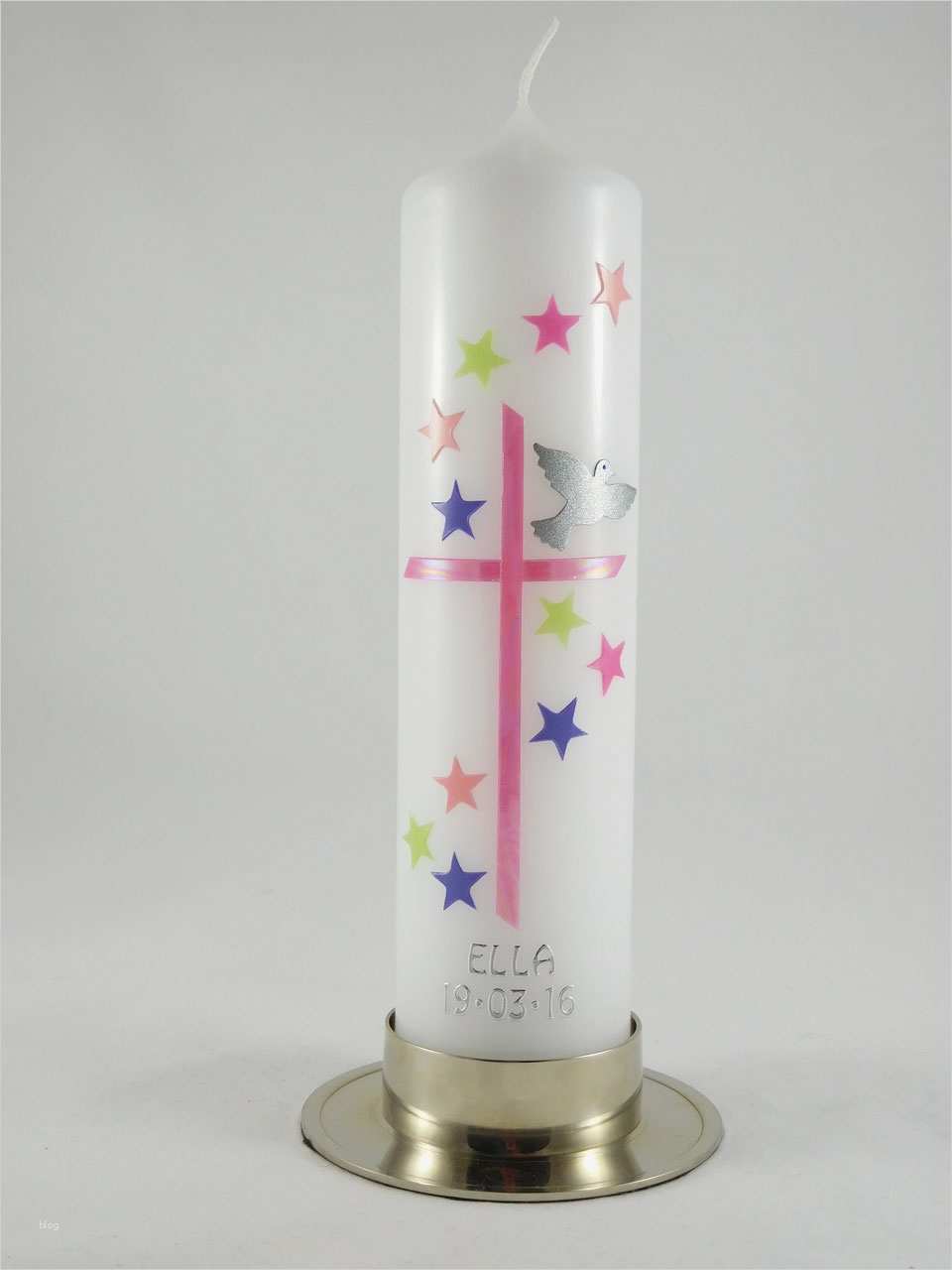 Taufkerzen Mädchen Vorlagen Wunderbar Taufkerze Mädchen Sterne Bunt Kerzenliebe