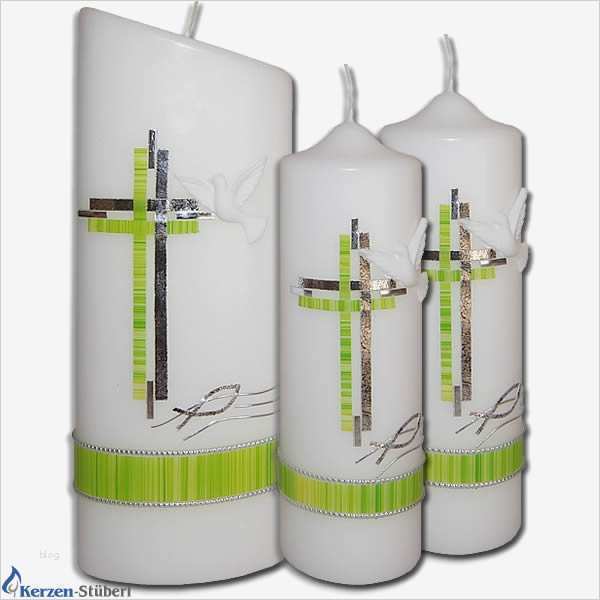 46 Cool Taufkerzen Vorlagen Zum Ausdrucken Vorräte 2 Moderne Taufkerze in Grün Silber