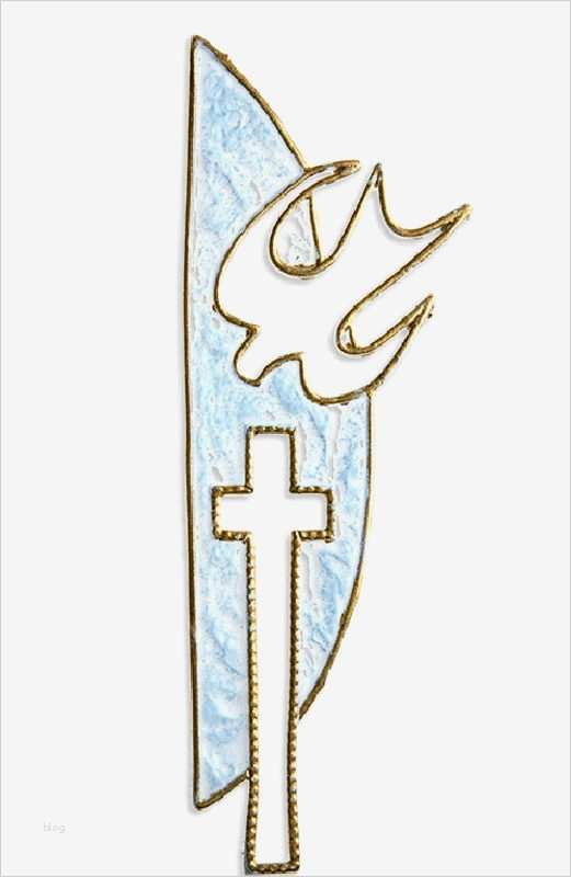 Taufkerzen Vorlagen Zum Ausdrucken Wunderbar Taufemblem Mit Kreuz U Taube Hellblau Gold