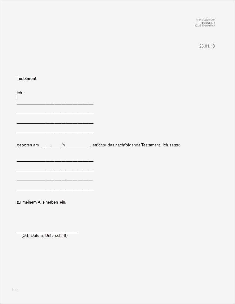 Teilnahme Auf Eigene Gefahr Vorlage Fabelhaft Testament Vorlage › Testament Vorlagen