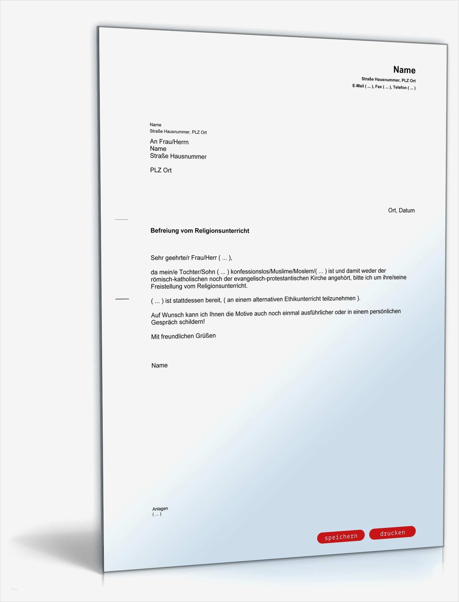 Teilnahme Auf Eigene Gefahr Vorlage Süß Befreiung Religionsunterricht