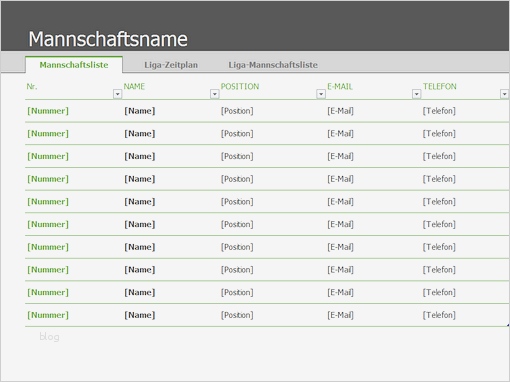 Teilnehmerliste und Zeitplan für Sportveranstaltungen