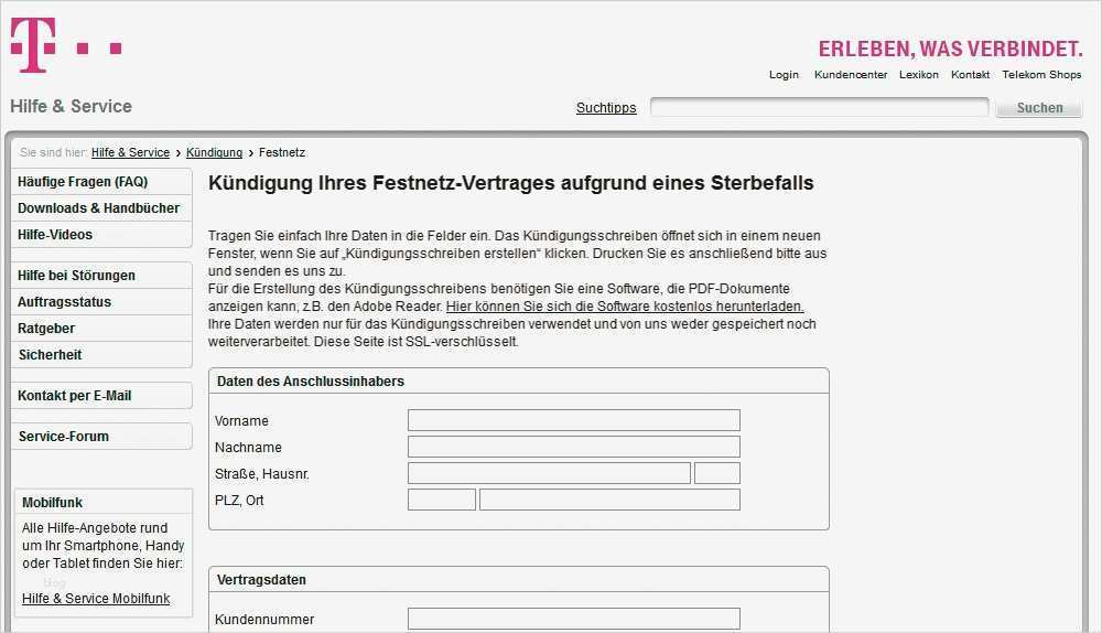 Telekom Kündigung Mit Rufnummernmitnahme Vorlage Luxus Vertragsfristen Bei todesfall