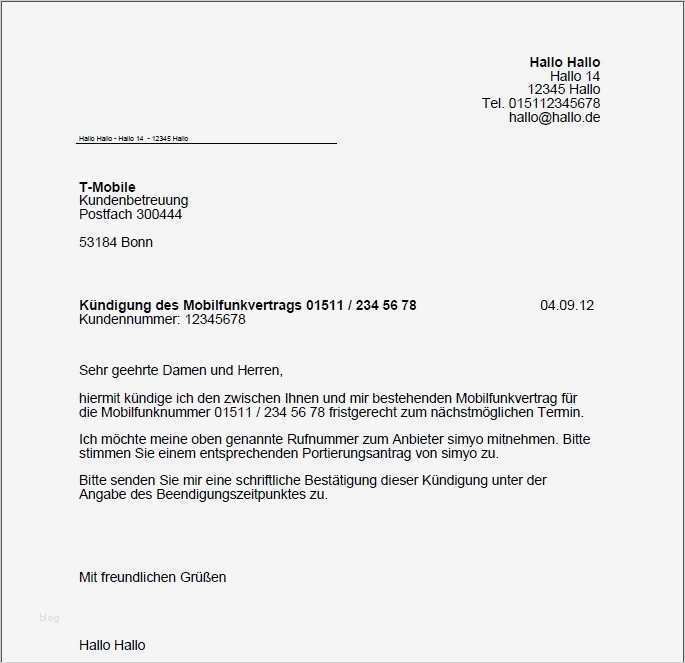 Telekom Kündigung Vorlage Erstaunlich Kündigung T Mobile Vorlage
