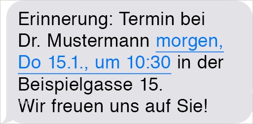 Terminerinnerung Per Sms Vorlage Beste Sms Terminerinnerungen An Kunden