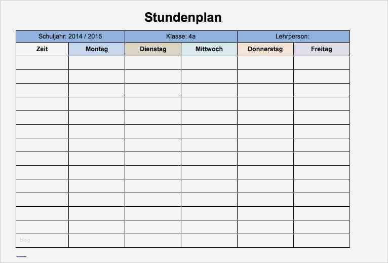 Terminplaner Excel Vorlage Kostenlos Wunderbar Stundenplan Vorlage Excel – Muster Vorlage