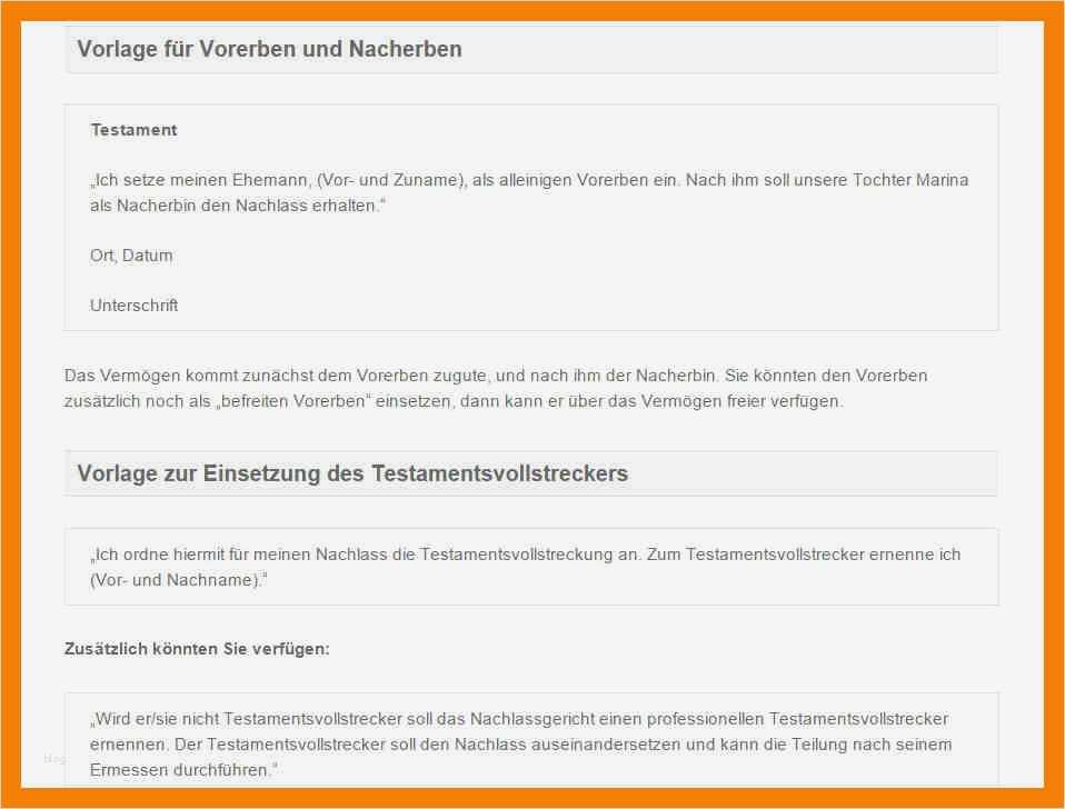 Testament Vorlage Alleinerbe Bewundernswert 8 Testament Vorlage Alleinerbe