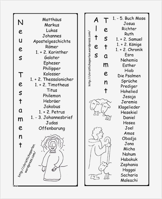 Testament Vorlagen Zum Ausdrucken Einzigartig Basteln Lesezeichen – Bücher Der Bibel