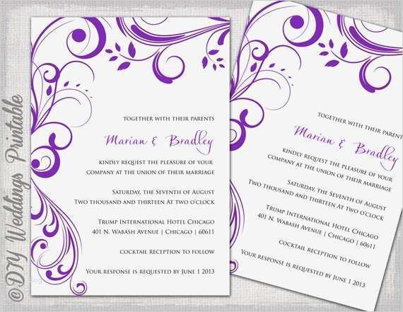 Text Hochzeitseinladungen Vorlagen Bewundernswert Hochzeitseinladungen Einladung Vorlagen Purple
