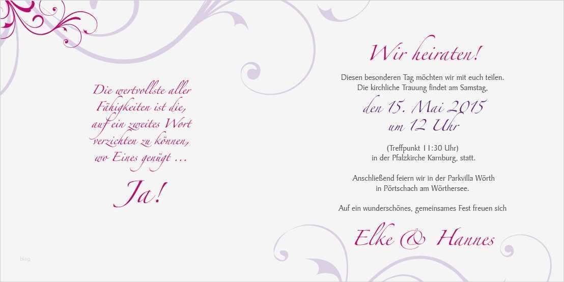 Text Hochzeitseinladungen Vorlagen Luxus Hochzeitseinladung Rosige Zeiten Lila