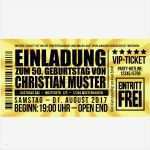 Ticket Vorlage Zum Bearbeiten Erstaunlich Vip Einladungskarten Ticket Einladung 50 Geburtstag