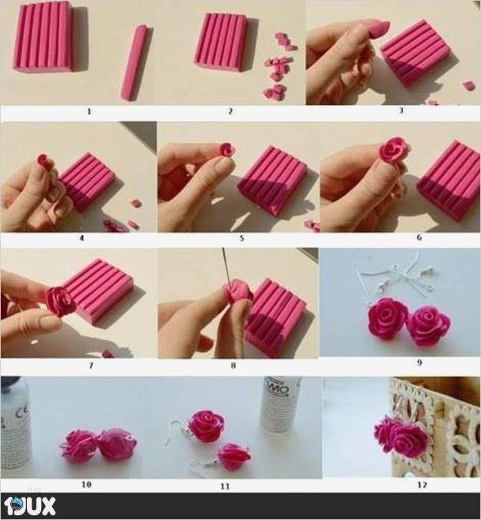 Tiere Kneten Vorlagen Erstaunlich Rosen Ohrringe Aus Fimo Ohrringe Pinterest