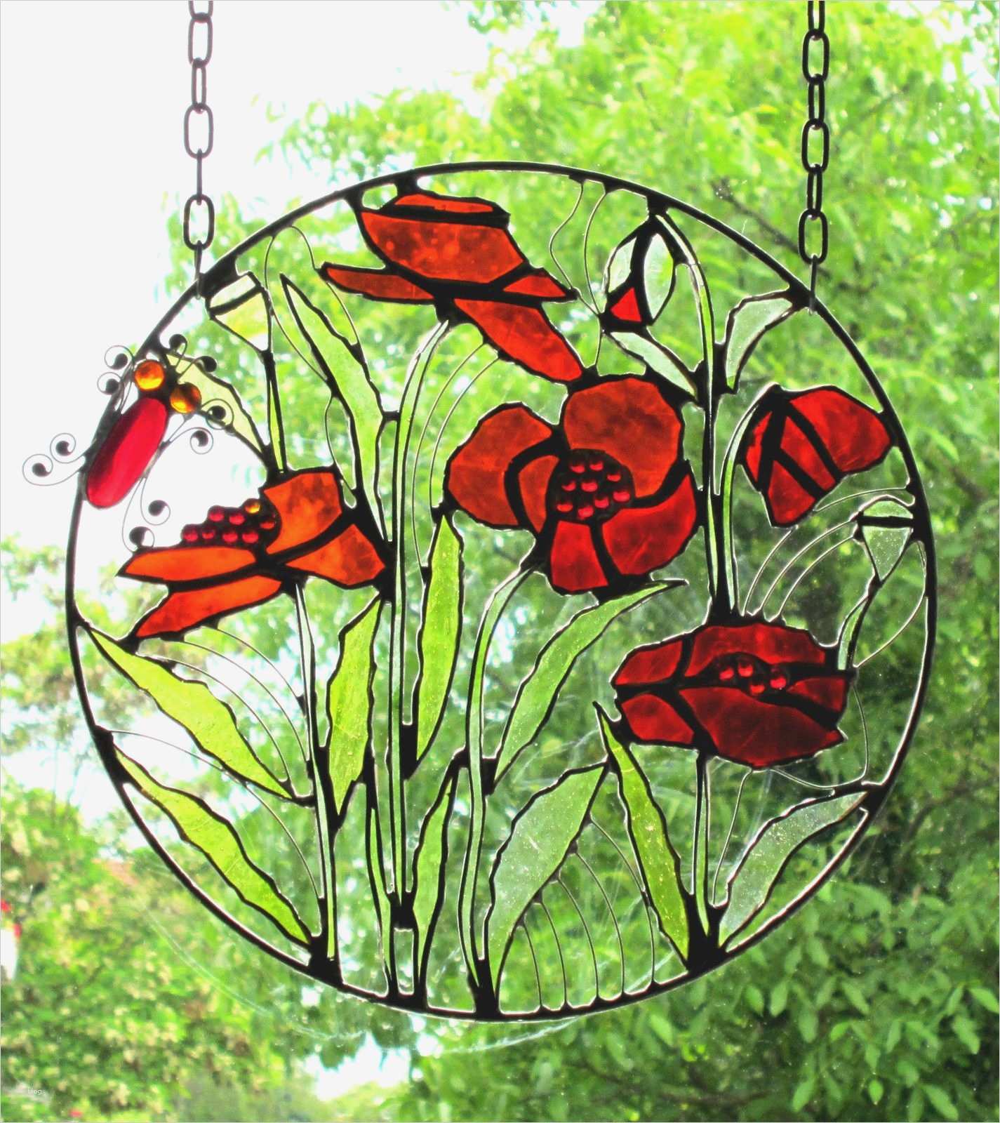 Tiffany Glaskunst Vorlagen Wunderbar Tiffany as Design Fensterbild Mohnblumen