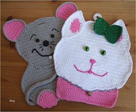 Topflappen Häkeln Vorlagen Kostenlos Elegant Katz Und Maus In Der Küche Als topflappen Oder Dekoration