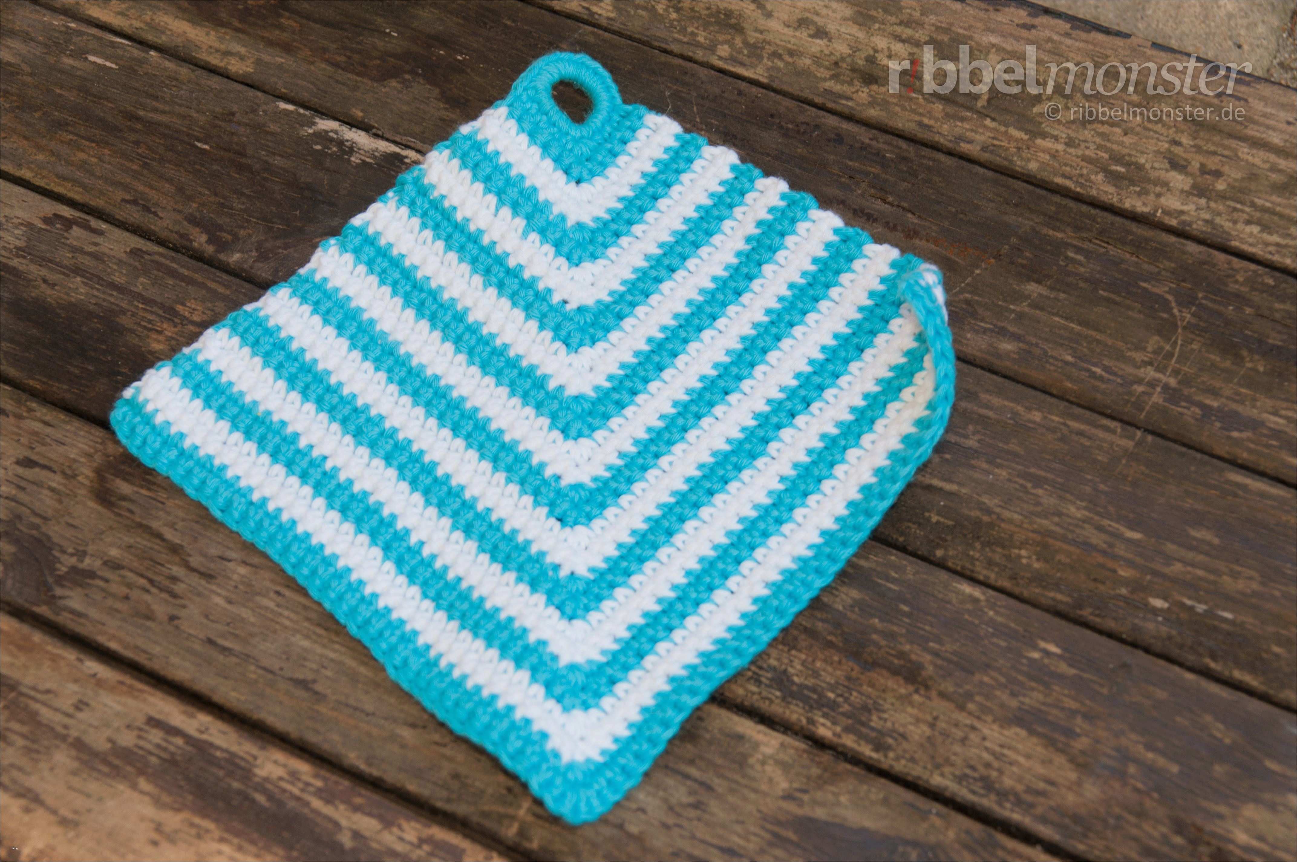 Topflappen häkeln quadratisch aus der Ecke heraus