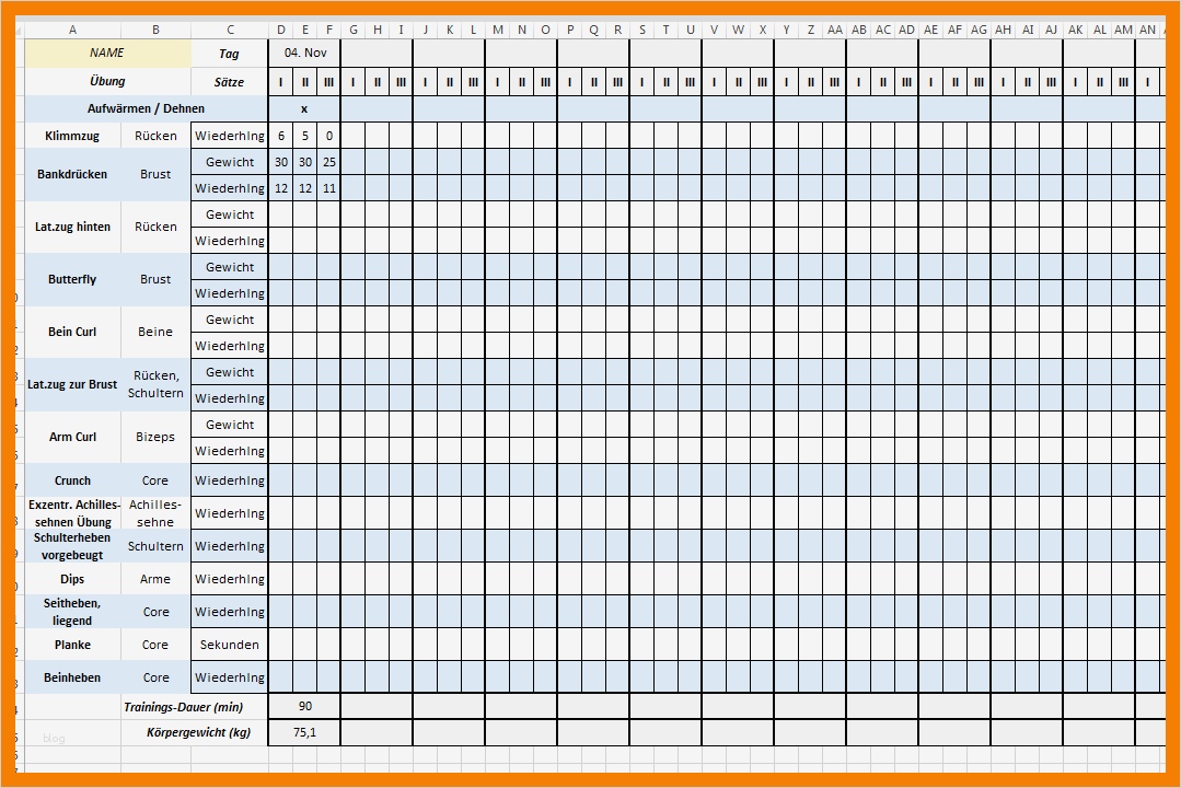 14 trainingsplan vorlage