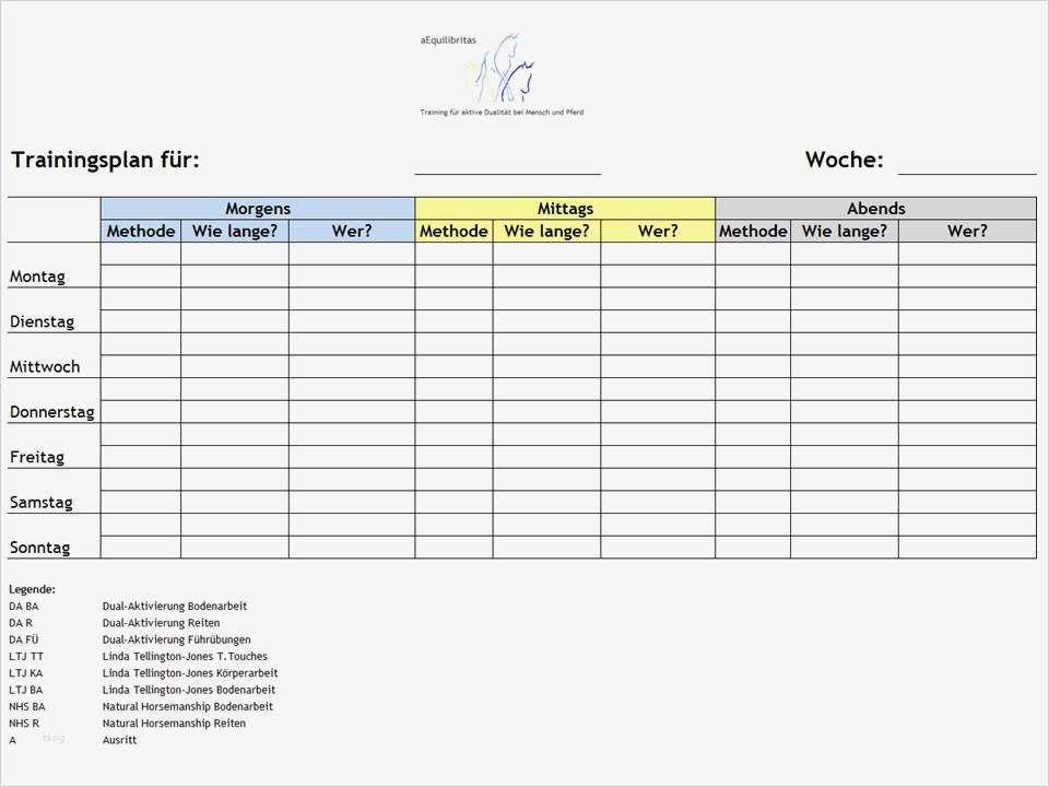 Trainingsplan Vorlage Erstaunlich Trainingsplan Pferd Vorlage – Vorlagen Kostenlos