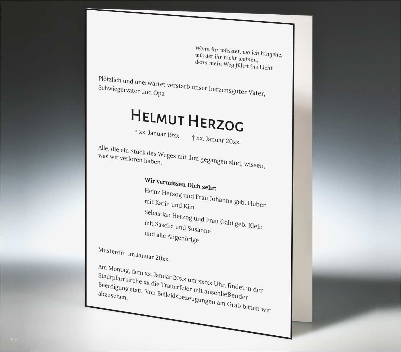 Trauerbrief Vorlage Kostenlos Neu Trauerbrief Handgestrichener Rand A5 † Memento