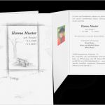 Trauerkarte Vorlage Fabelhaft Trauerkarte "bank Mit Baum" Einladung Trauerfeier