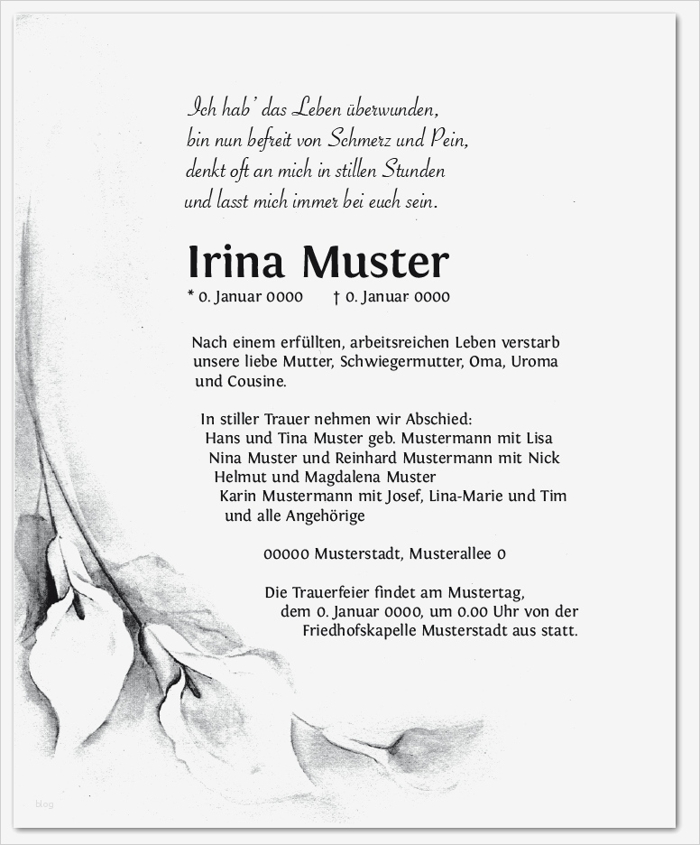 Trauerkarten Danksagung Vorlagen Einzigartig Trauerdrucksachen butzbacher Zeitung