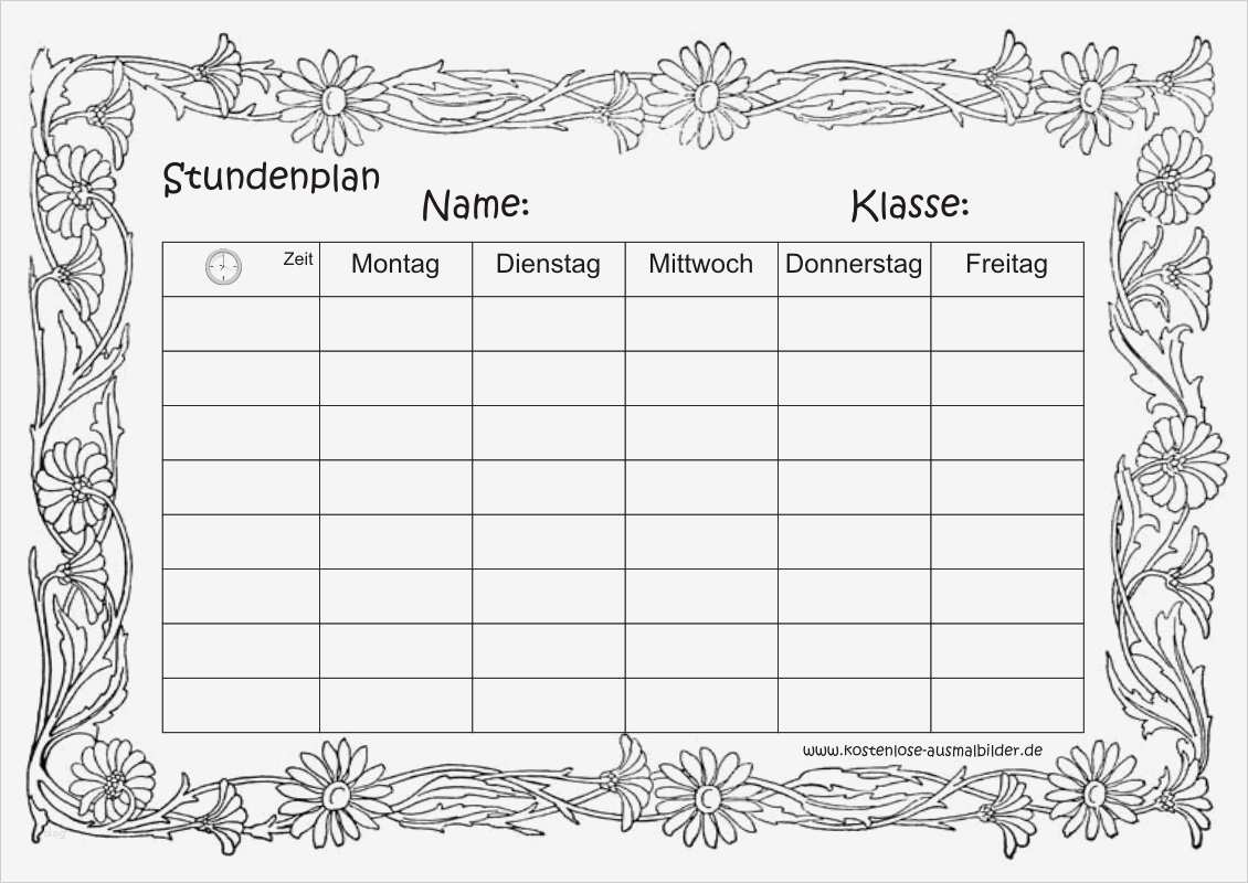 Türschilder Vorlagen Zum Ausdrucken Süß Stundenplan Stundenplan Ausmalen