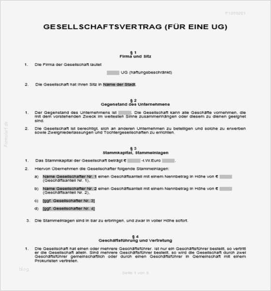 Ug Rechnung Vorlage Erstaunlich Schön Gesellschaftsvertrag Vorlage Galerie Bilder Für