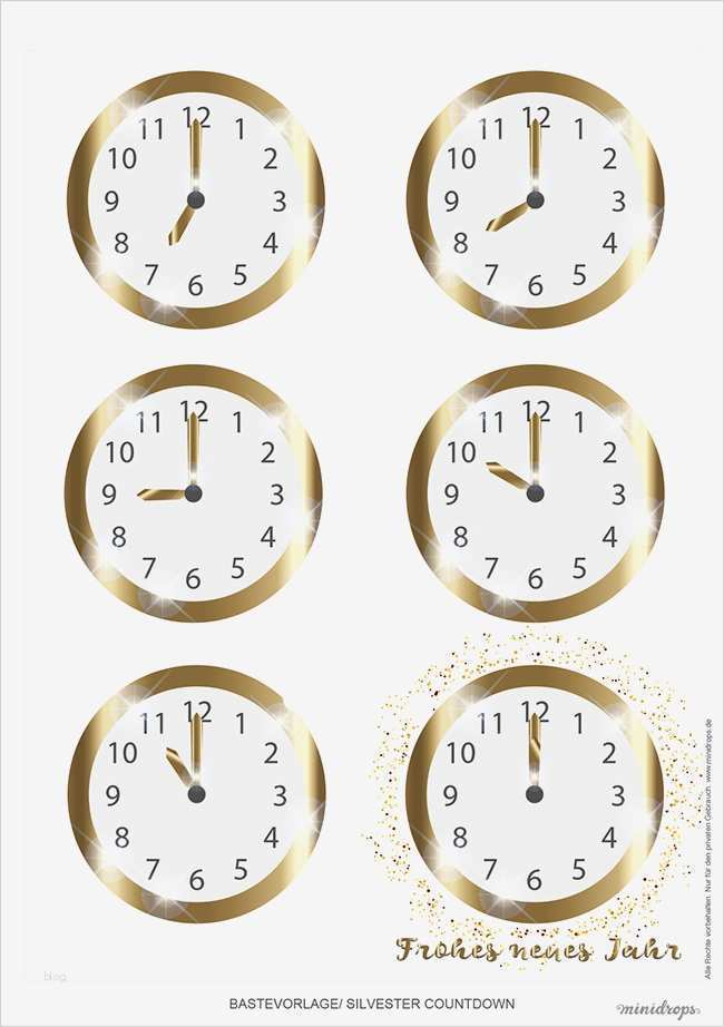 Uhr Selber Basteln Vorlage Großartig Silvester Countdown Uhr Zum Ausdrucken • Minidrops