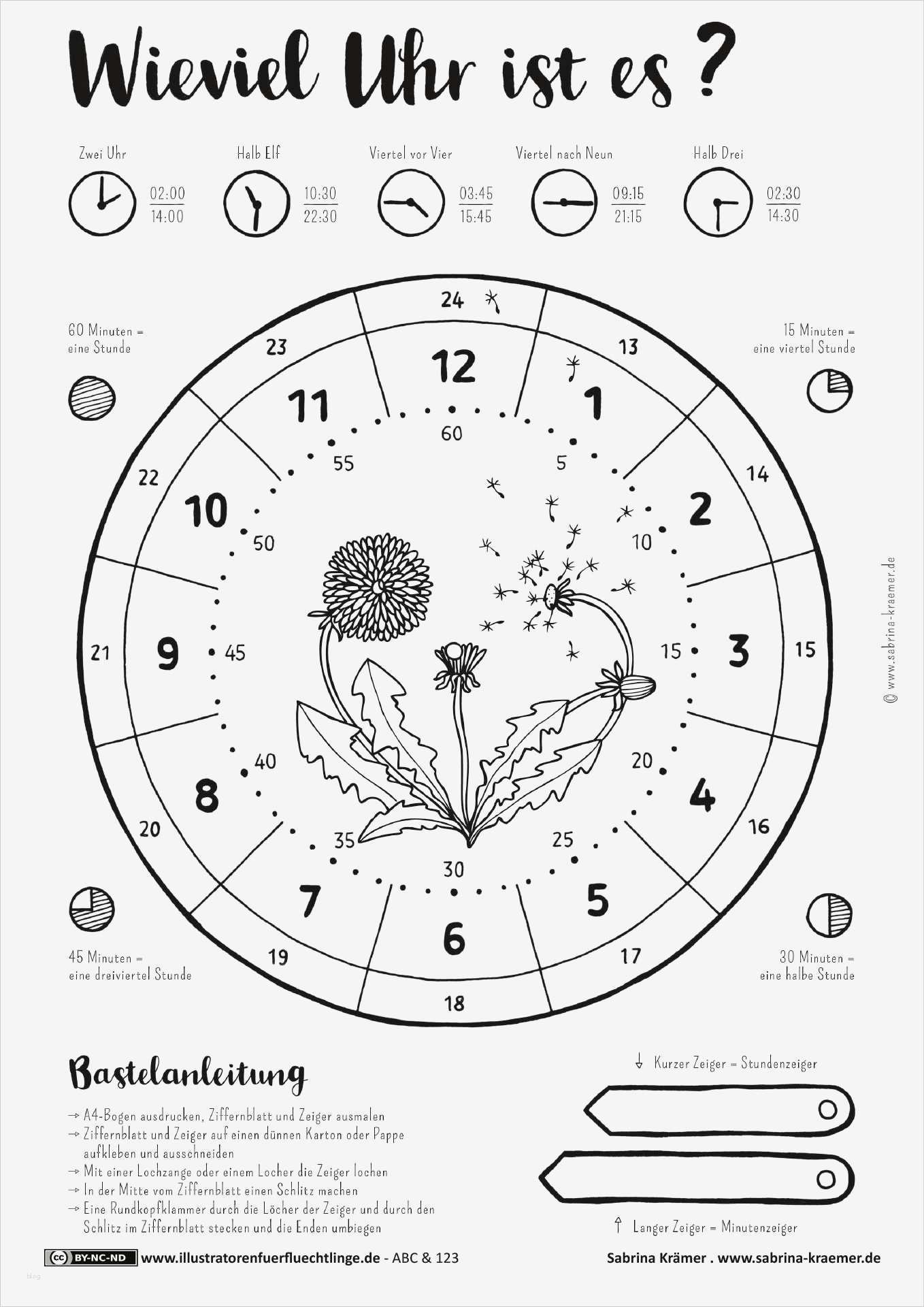 Uhr Selber Basteln Vorlage Inspiration Uhr Basteln Anleitung