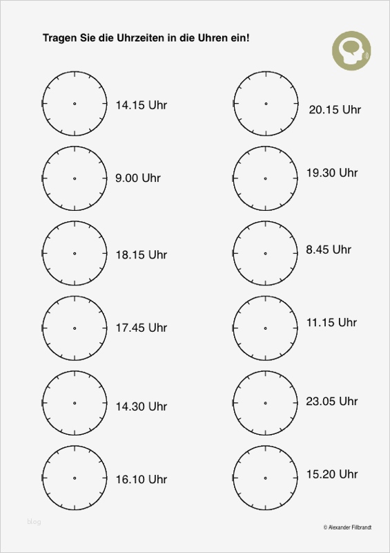 Uhrentest Demenz Vorlage Bewundernswert Uhrzeiten übertragen Aphasie Madoo