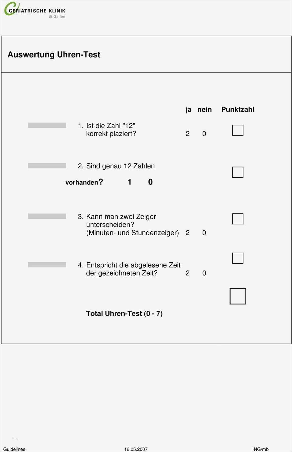 Uhrentest Demenz Vorlage Neu Mms Mini Mental Status Uhrentest Pdf