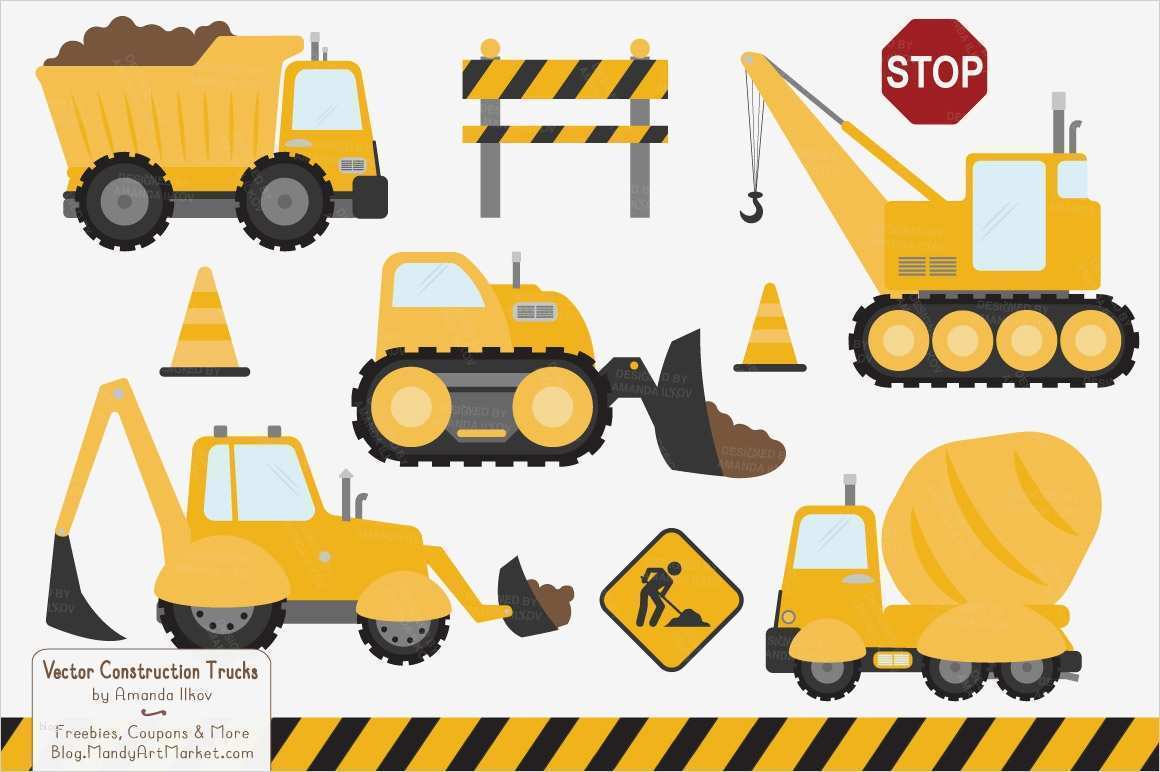 Under Construction Vorlage Schönste Sunshine Vector Construction Trucks Clipart by Amanda