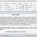 Unfallbericht Vorlage Word Großartig Erfreut Vorlage Für Sichere Arbeitspraktiken Fotos Entry