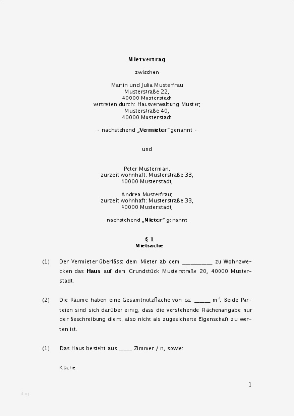 Untermietvertrag Für Wg Zimmer Vorlage Hübsch Jetzt En Muster Für Mietvertrag Einfamilienhaus