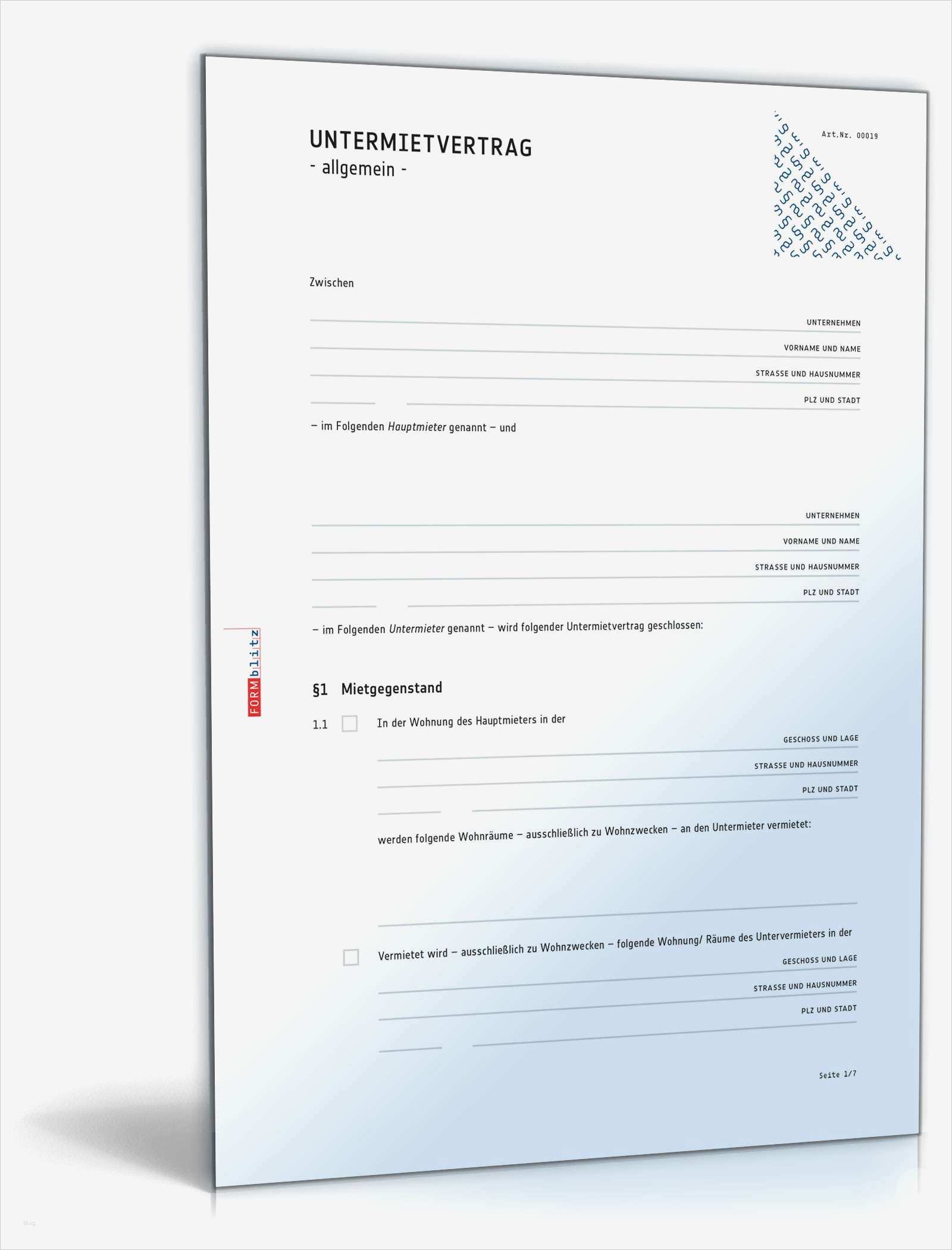 43 Einzigartig Untermietvertrag Vorlage Pdf Abbildung 2 Untermietvertrag für eine Wohnung Muster zum Download