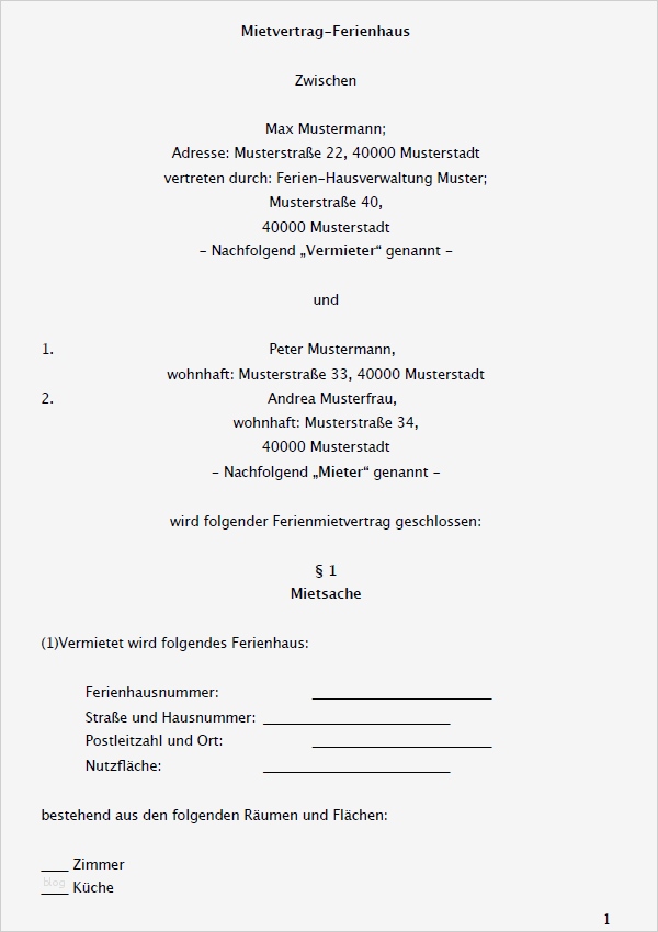 Untermietvertrag Vorlage Wg Erstaunlich Mietvertrag Ferienhaus Vorlage Zum Download