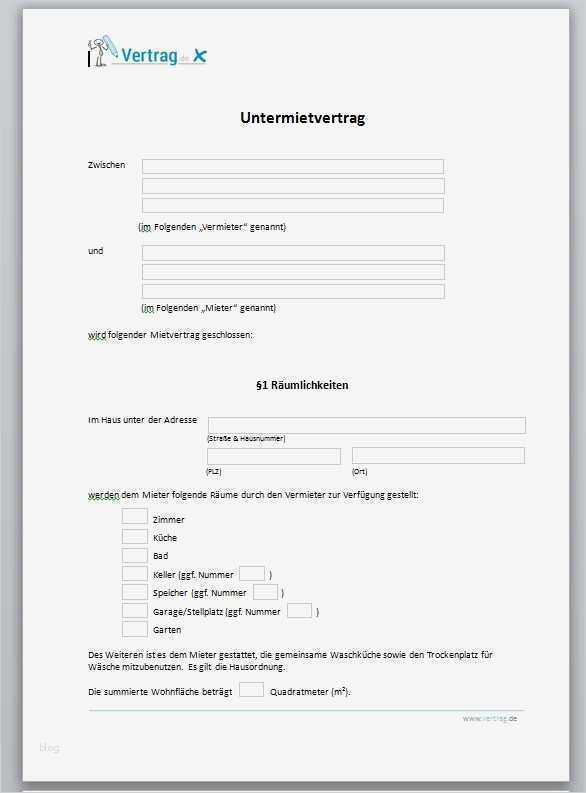 Untermietvertrag Wg Vorlage Schön Untermietvertrag Pdf › Der Mustermann
