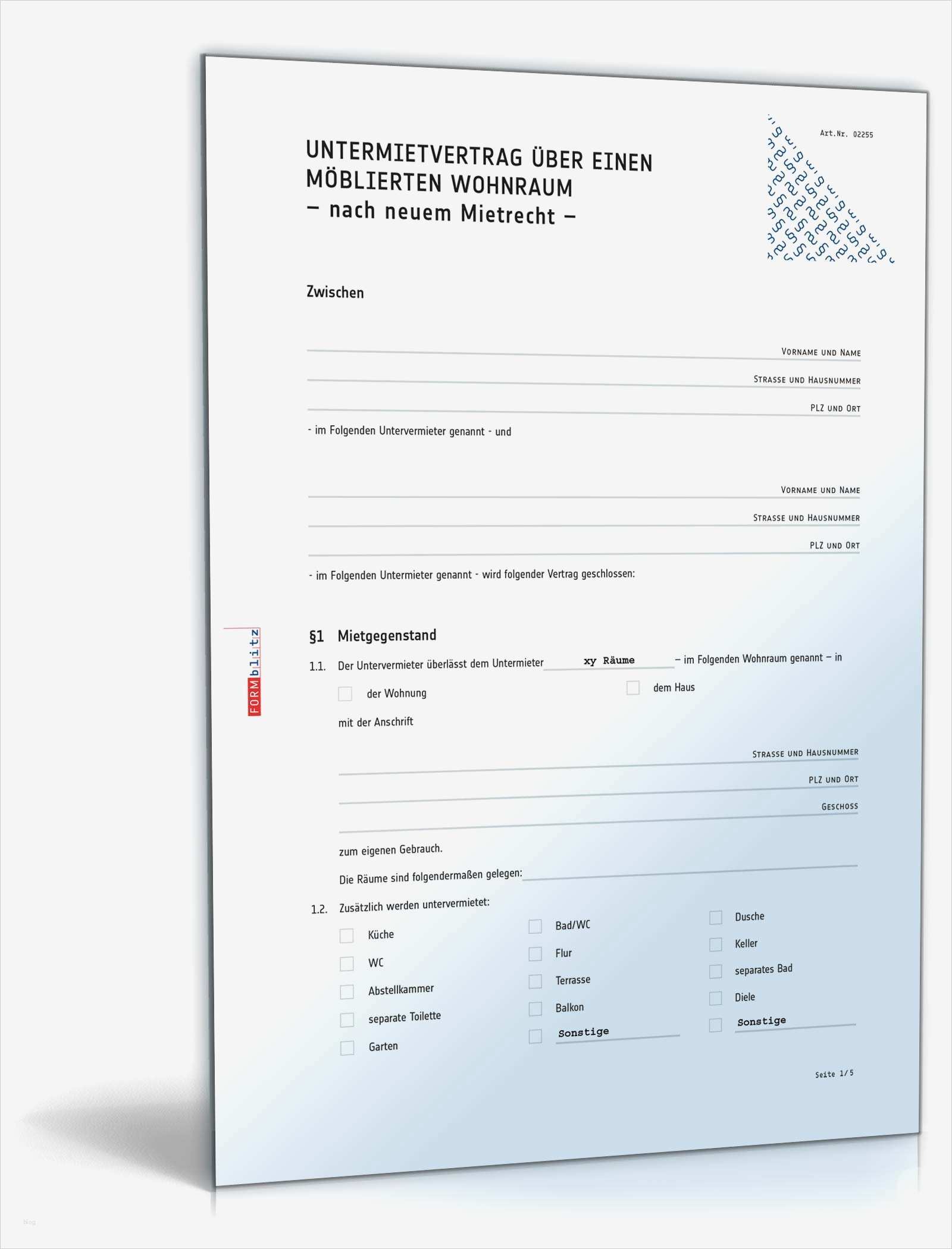 Untermietvertrag Wohnung Vorlage Beste Untermietvertrag Möblierte Wohnung Muster Zum Download