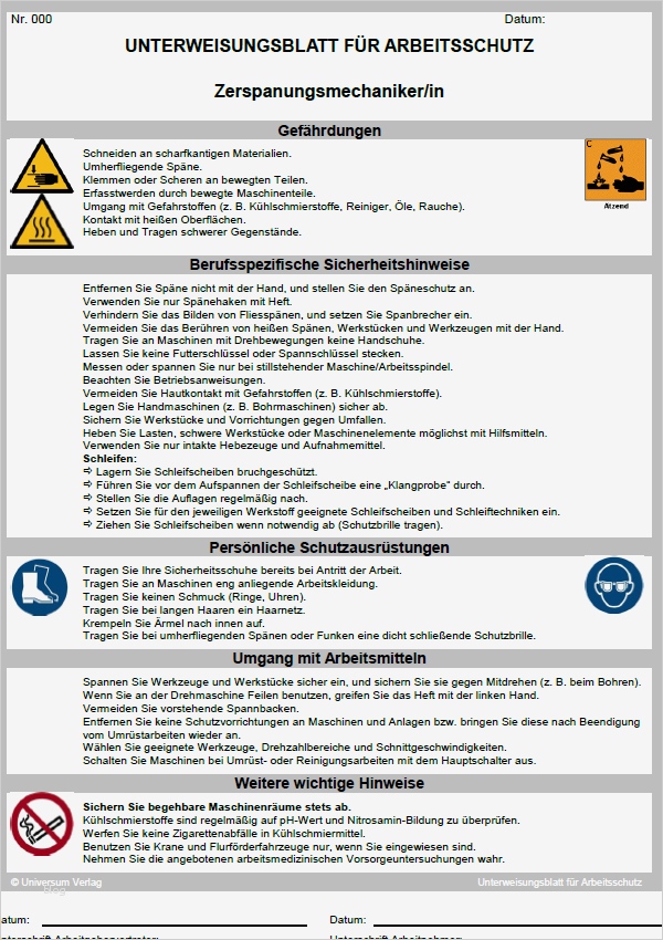 Unterweisung Arbeitssicherheit Vorlage Cool Unterweisung Kfz Mechaniker In sofort Download