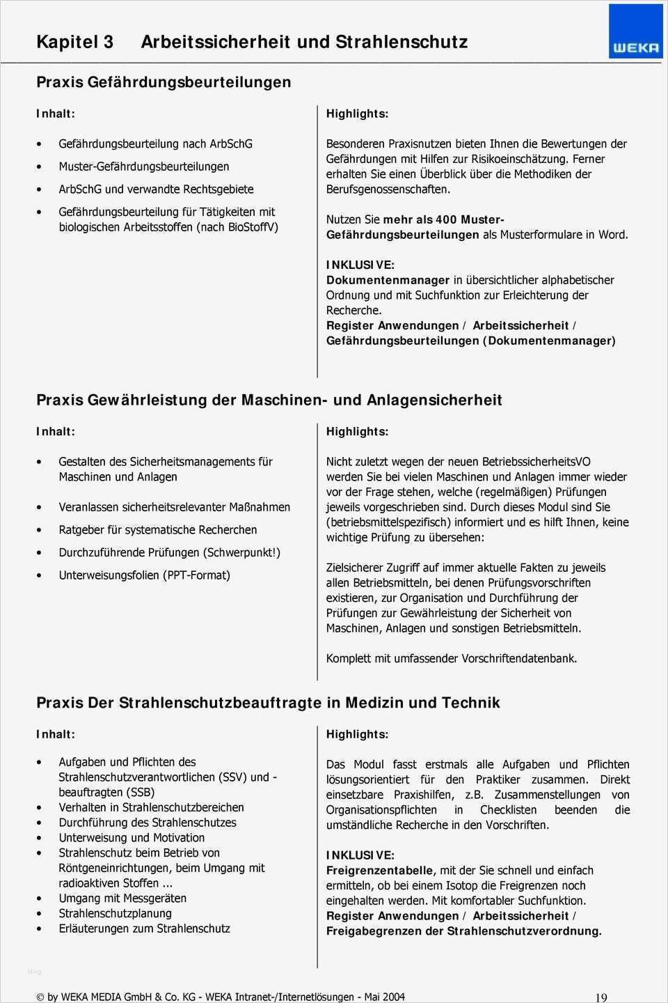 Unterweisung Arbeitssicherheit Vorlage Fabelhaft Weka Intranet InternetlÖsungen Pdf