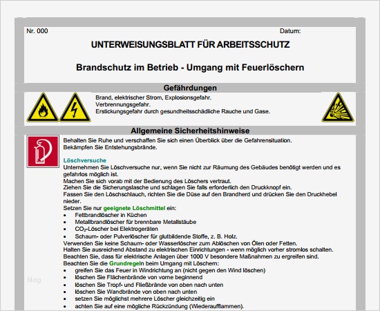 Unterweisung Arbeitssicherheit Vorlage Wunderbar Unterweisung Umgang Feuerlöscher Vorlage Zum Download