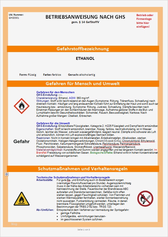 Unterweisung Gefahrstoffe Vorlage Beste Niedlich Betriebsanweisungen Vorlage Fotos Entry Level