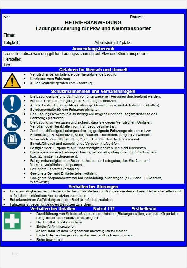 Unterweisung Gefahrstoffe Vorlage Bewundernswert Großzügig Betriebsanweisungen Vorlage Ideen