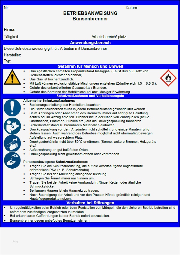 Unterweisung Gefahrstoffe Vorlage Elegant Fantastisch Betriebsanweisungen Vorlage Zeitgenössisch