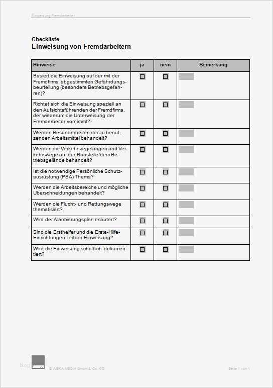 Unterweisung Gefahrstoffe Vorlage Erstaunlich Einweisung Von Fremdarbeitern