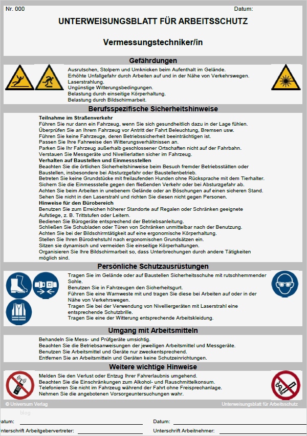 Unterweisung Staplerfahrer Vorlage Erstaunlich Unterweisung Vermessungstechniker In sofort Download